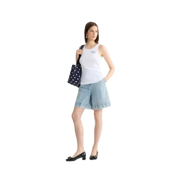 Organic cotton embroidered tank top in White - Image 2