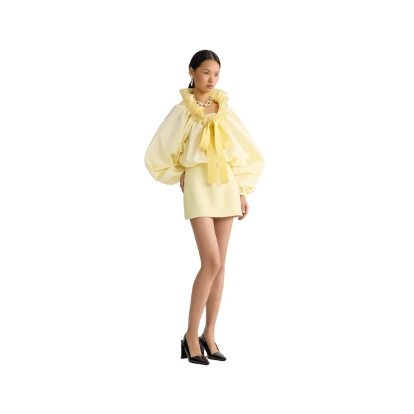 Organic cotton iconic mini skirt in Limelight - Image 2