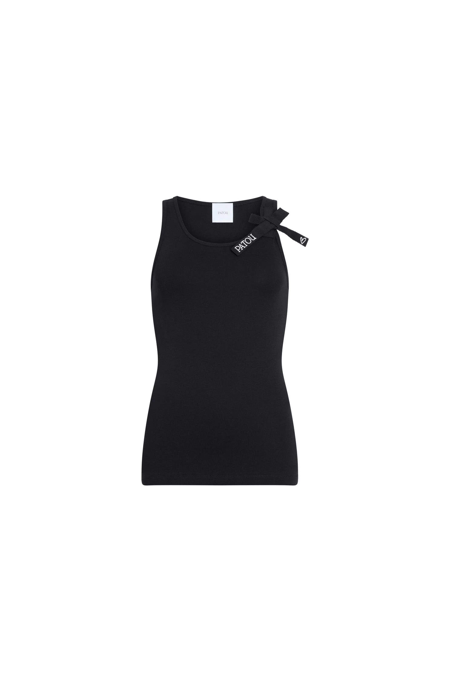 Patou Organic cotton knot strap tank top in Black | Tops | Coveti Patou Organic cotton knot strap tank top in Black