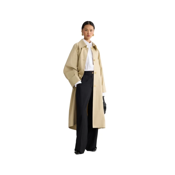 Organic cotton lightweight trench coat in Safari Sand - Image 2
