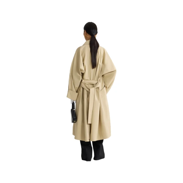 Organic cotton lightweight trench coat in Safari Sand - Image 3