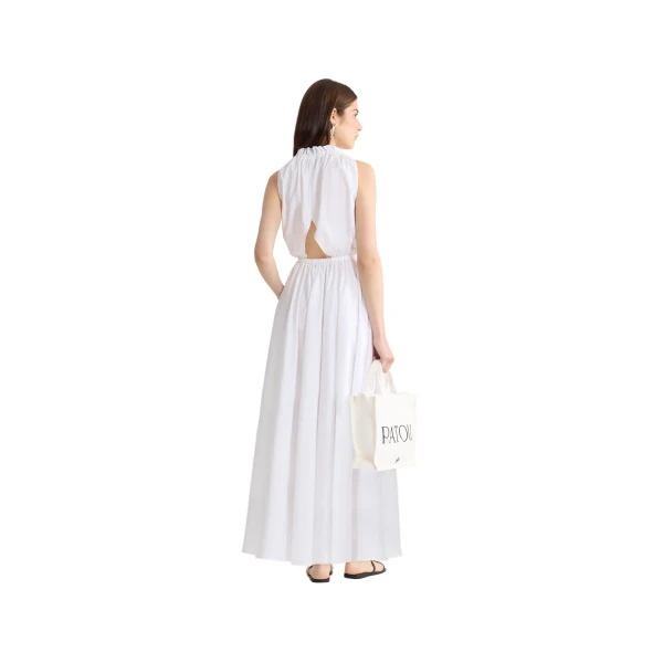 Organic cotton midi dress in White - Image 3