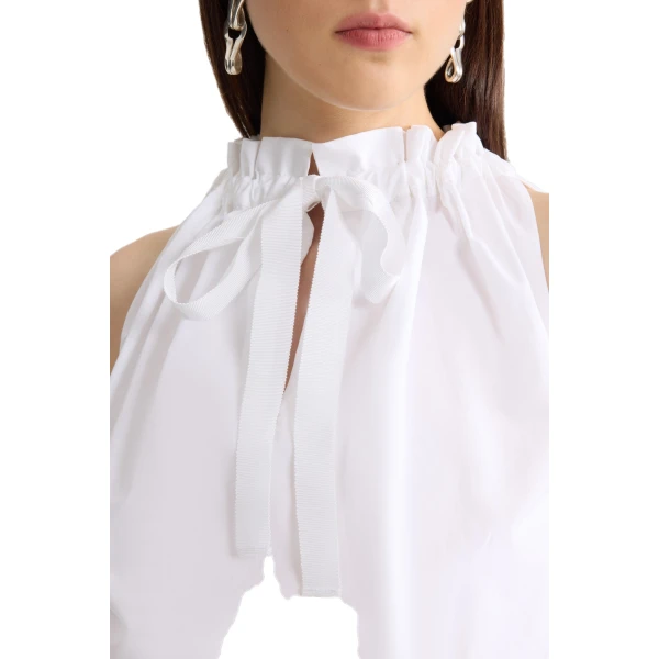 Organic cotton midi dress in White - Image 4