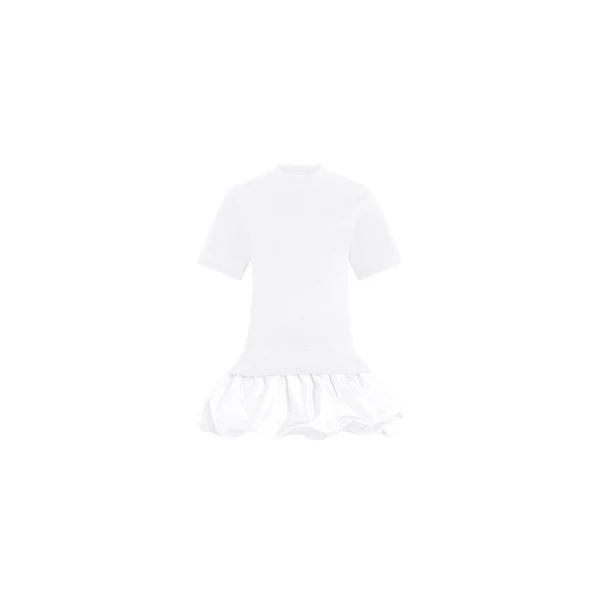 Patou Organic cotton mix faille dress in White
