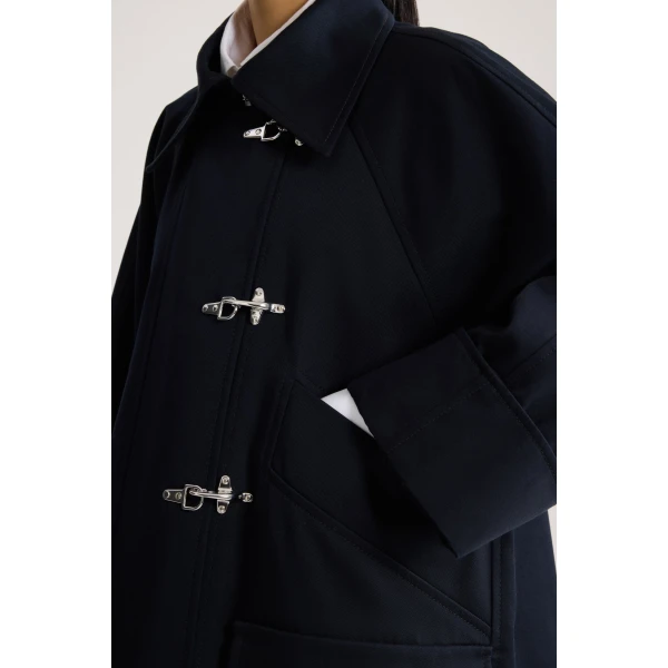 Organic cotton oversized parka in Night Blue - Image 4