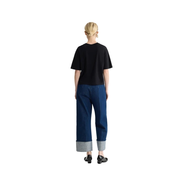 Organic cotton polo T-shirt in Black - Image 3