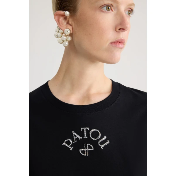 Organic cotton polo T-shirt in Black - Image 4