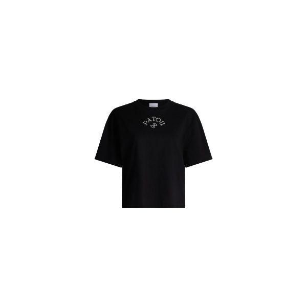Patou Organic cotton polo T-shirt in Black