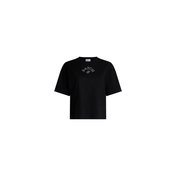 Organic cotton polo T-shirt in Black