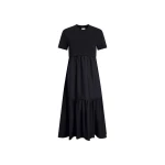 Patou Organic cotton poplin volume midi dress in Black