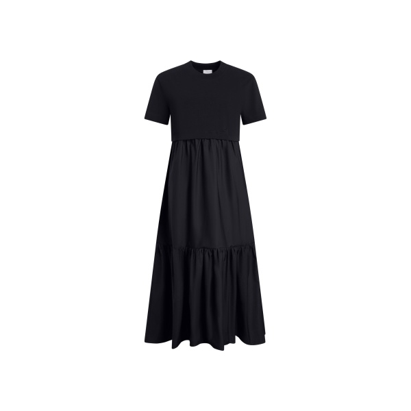 Patou Organic cotton poplin volume midi dress in Black