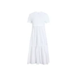 Patou Organic cotton poplin volume midi dress in White