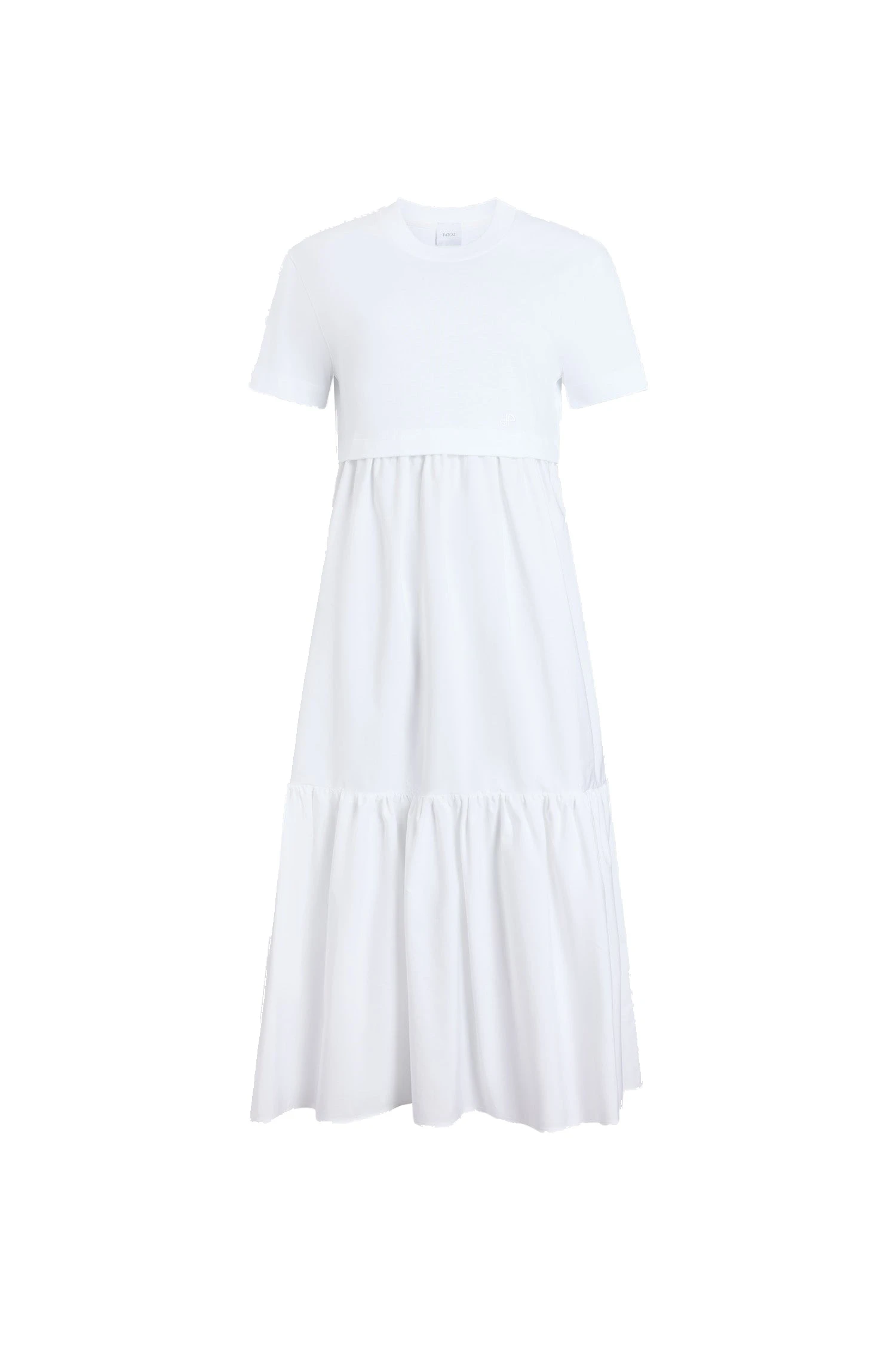 Patou Organic cotton poplin volume midi dress | Coveti Patou Organic cotton poplin volume midi dress in White