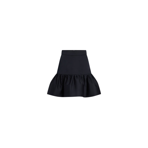 Patou Organic cotton ruffled mini skirt in Night Blue