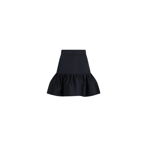 Organic cotton ruffled mini skirt in Night Blue