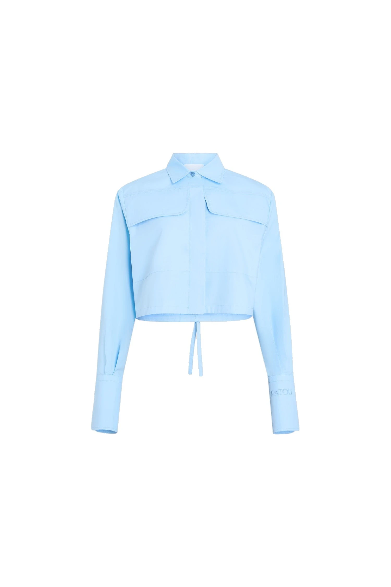 Patou Organic cotton short safari shirt in Riviera Blue | Tops | Coveti Patou Organic cotton short safari shirt in Riviera Blue