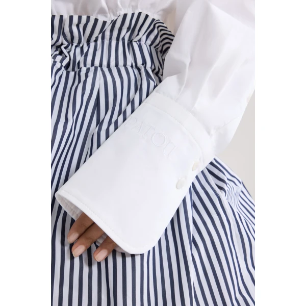Organic cotton short safari shirt in White - Image 4