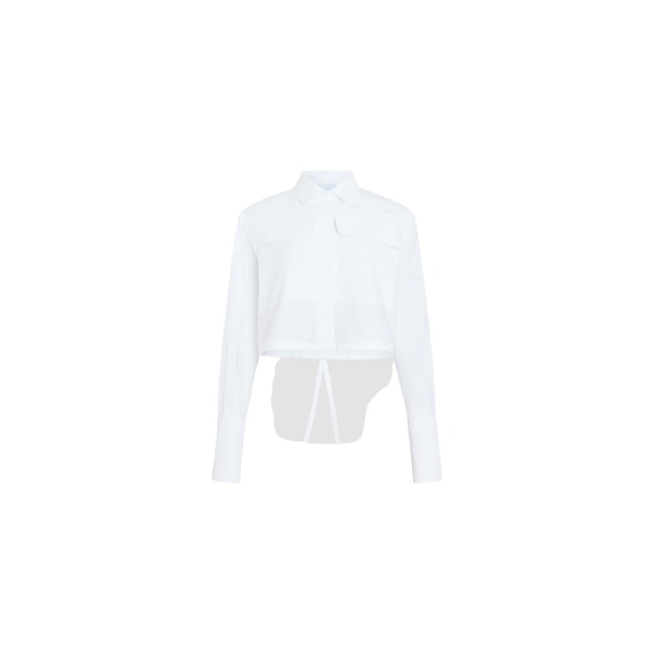 Patou Organic cotton short safari shirt in White