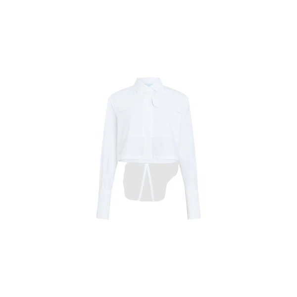 Patou Organic cotton short safari shirt in White