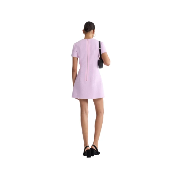 Organic cotton short sleeve short dress in Candy Pink - Image 3