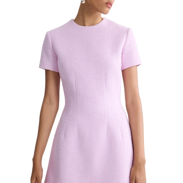 Organic cotton short sleeve short dress in Candy Pink - Image 4