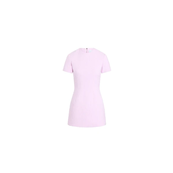 Organic cotton short sleeve short dress in Candy Pink