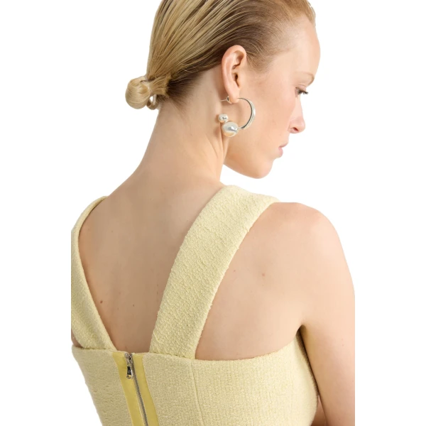 Organic cotton short strappy dress in Limelight - Image 4
