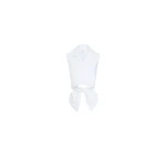 Patou Organic cotton sleeveless draped top in White