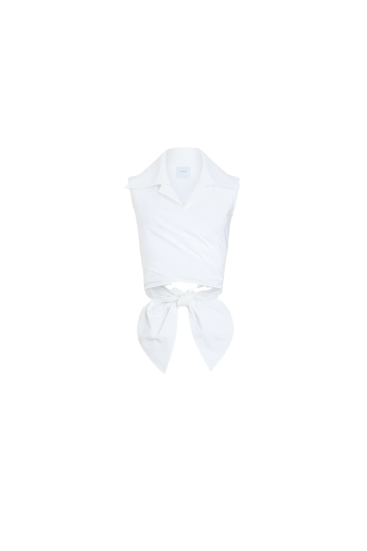Patou Organic cotton sleeveless draped top in White | Tops | Coveti Patou Organic cotton sleeveless draped top in White