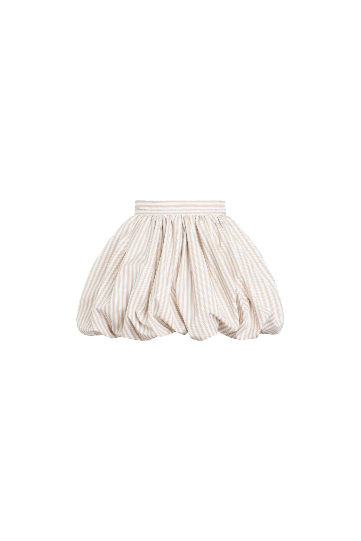 Patou Organic cotton striped mini bloomer skirt in Dolce Coffee Stripes | Skirts | Coveti Patou Organic cotton striped mini bloomer skirt in Dolce Coffee Stripes