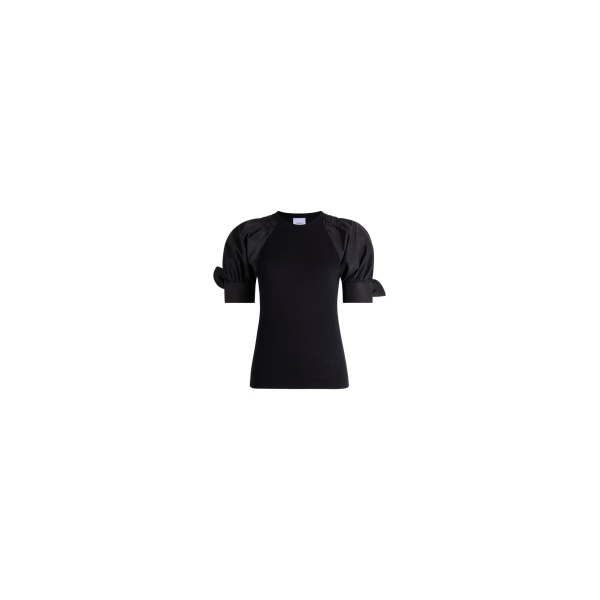 Patou Organic cotton tie-sleeve T-shirt in Black
