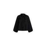 Patou Organic cotton volume long-sleeve top in Black