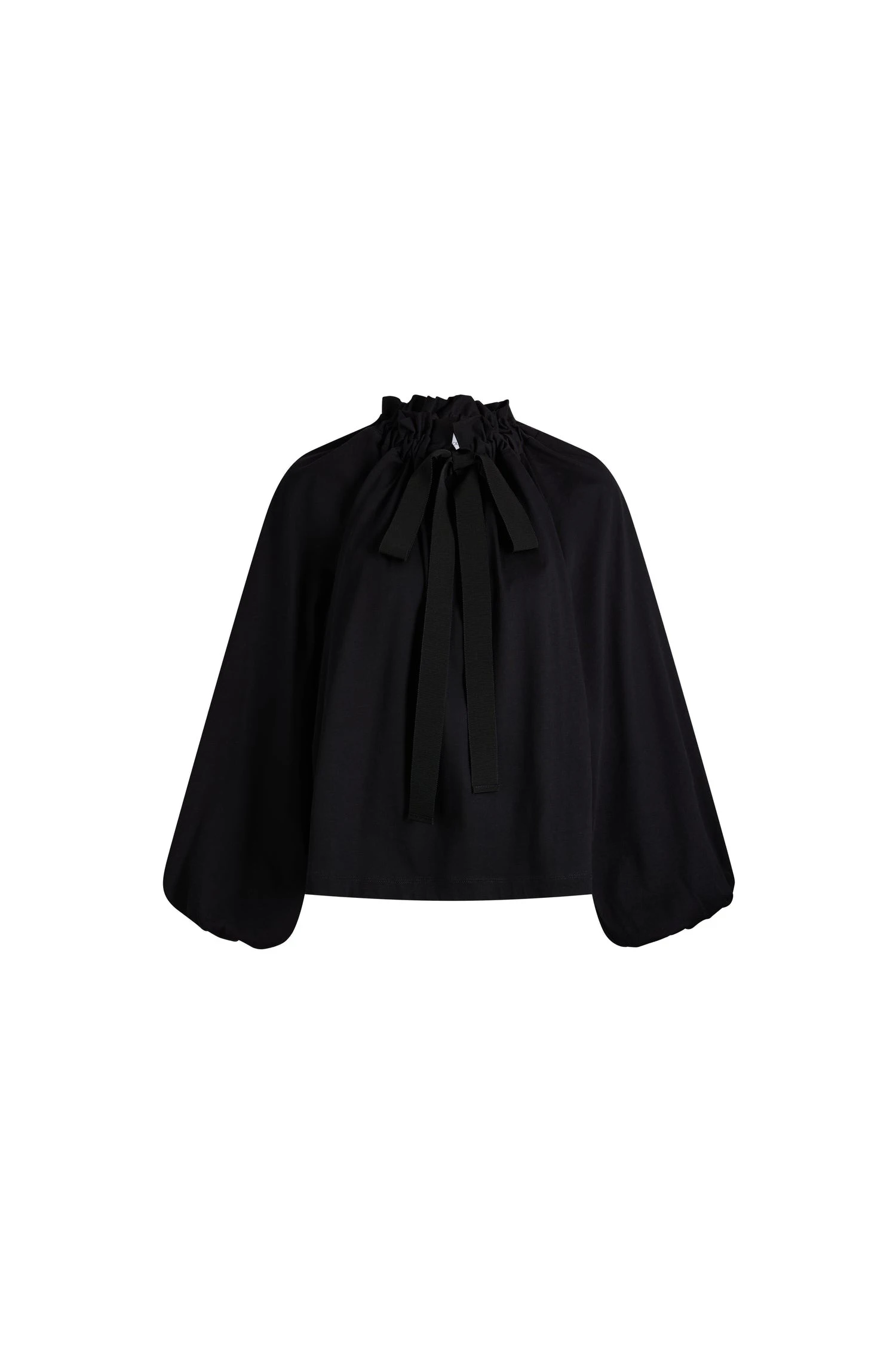 Patou Organic cotton volume long-sleeve top in Black | Tops | Coveti Patou Organic cotton volume long-sleeve top in Black