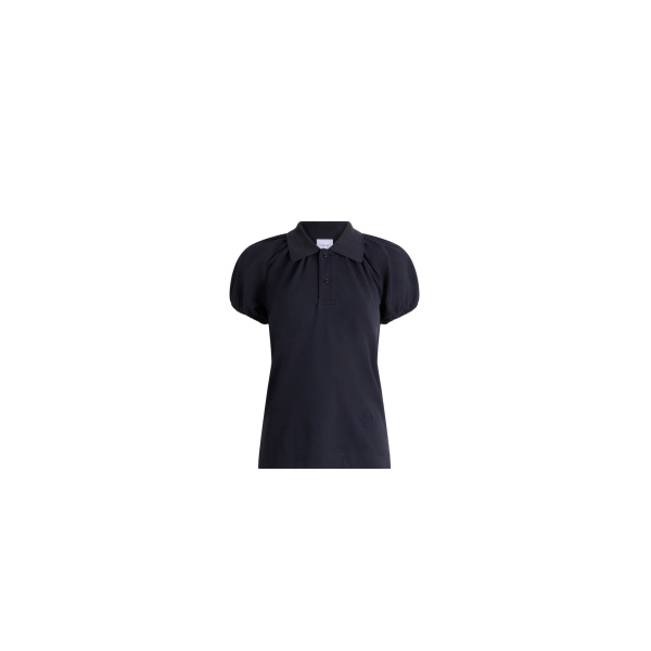 Patou Organic cotton volume-sleeve polo in Night Blue