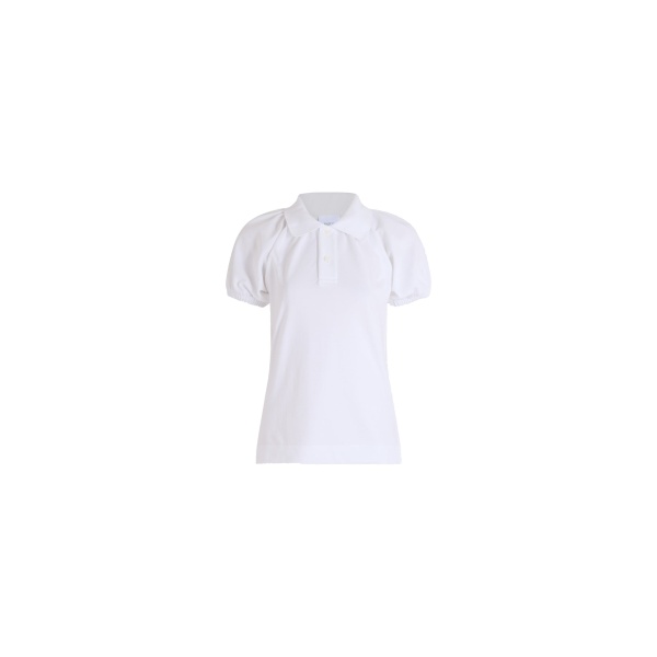 Patou Organic cotton volume-sleeve polo in White