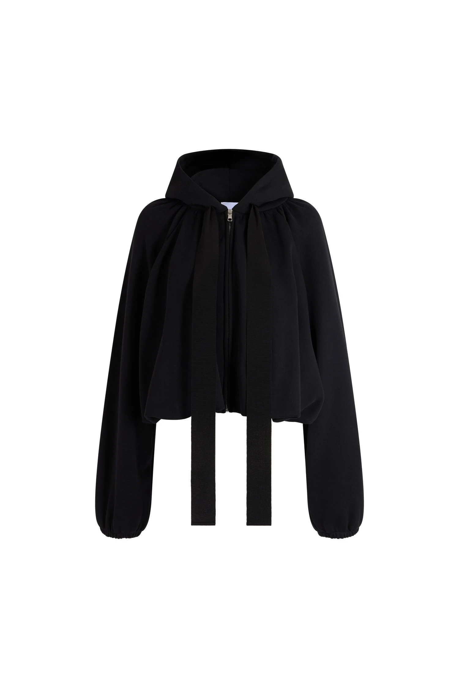 Patou Organic cotton volume zip-up hoodie in Black | Hoodies | Coveti Patou Organic cotton volume zip-up hoodie in Black