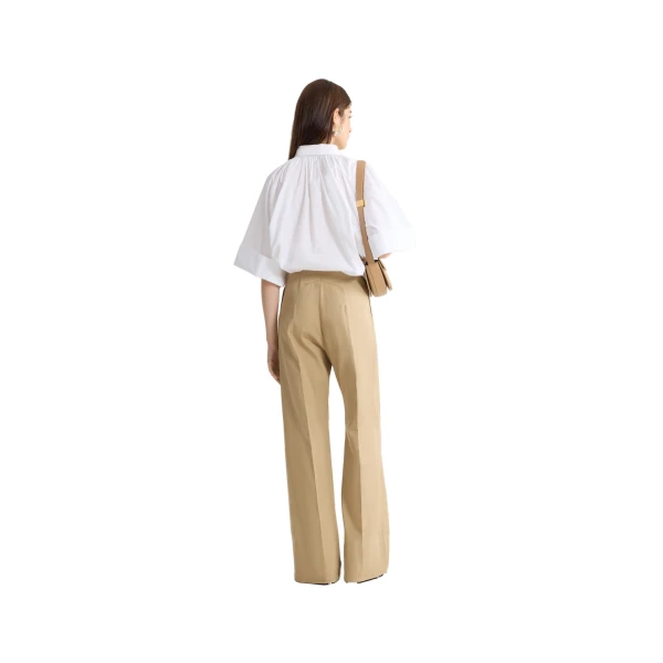 Organic cotton voluminous short-sleeved blouse in White - Image 3