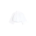 Patou Organic cotton voluminous short-sleeved blouse in White