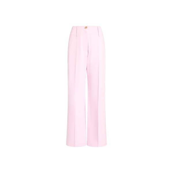 Patou Organic cotton wide leg denim trousers in Pink Sunset