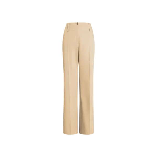 Patou Organic cotton wide straight leg trousers in Sand