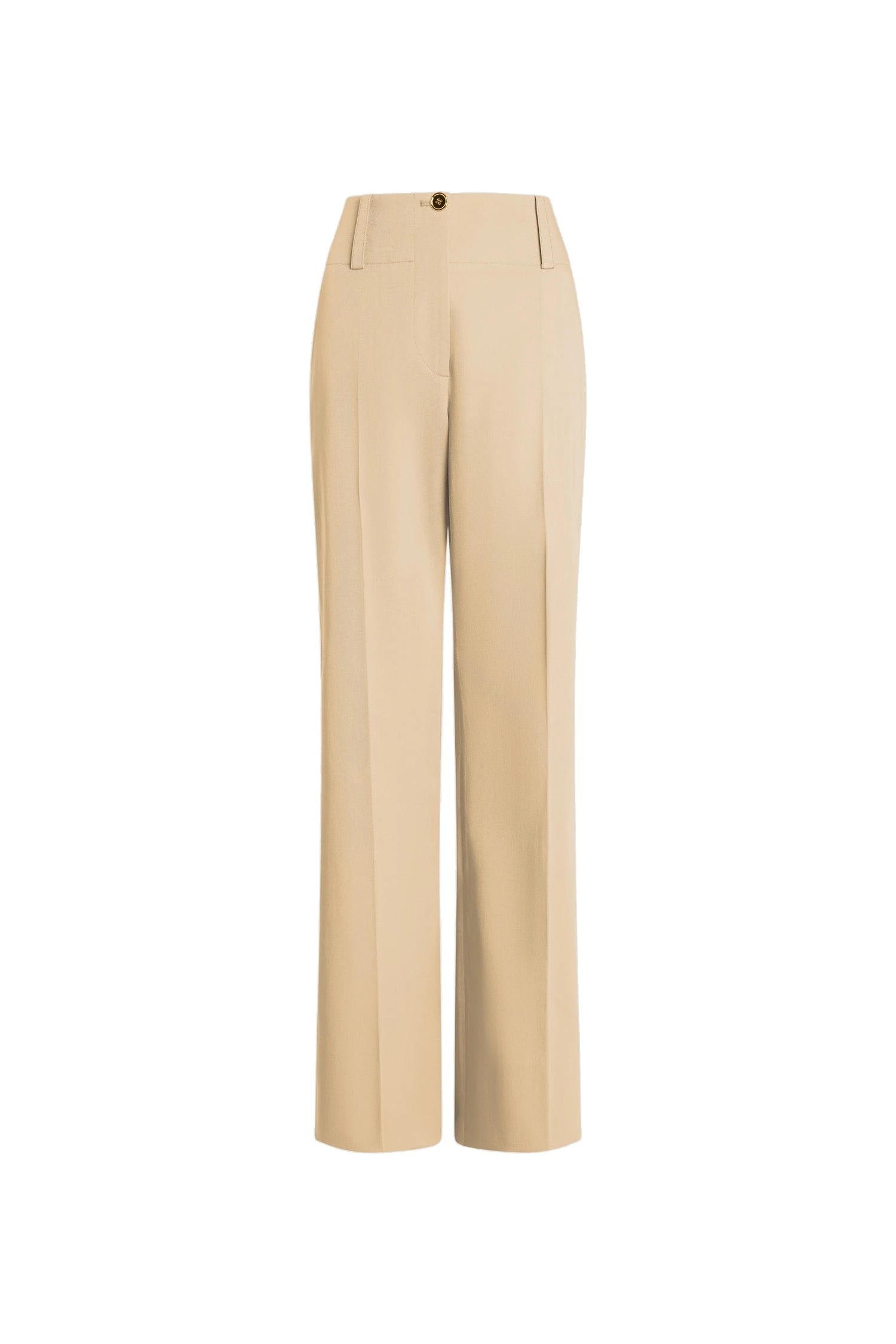 Patou Organic cotton wide straight leg trousers in Sand | Pants | Coveti Patou Organic cotton wide straight leg trousers in Sand