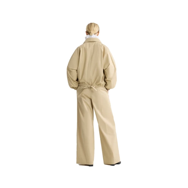 Organic cotton zippered jacket in Safari Sand - Image 3