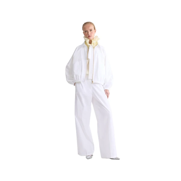 Organic cotton zippered jacket in White - Image 2