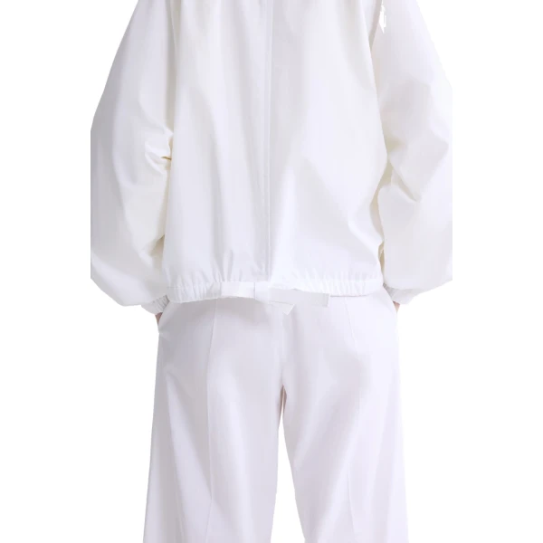 Organic cotton zippered jacket in White - Image 4