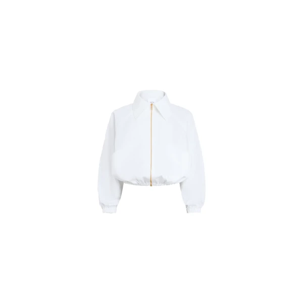 Organic cotton zippered jacket in White