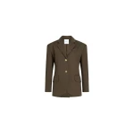 Patou Oversized belted jacket in Java Brown organic cotton gabardine