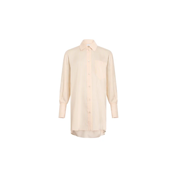 Patou Oversized blended silk beach shirt in Shell Beach Stripes