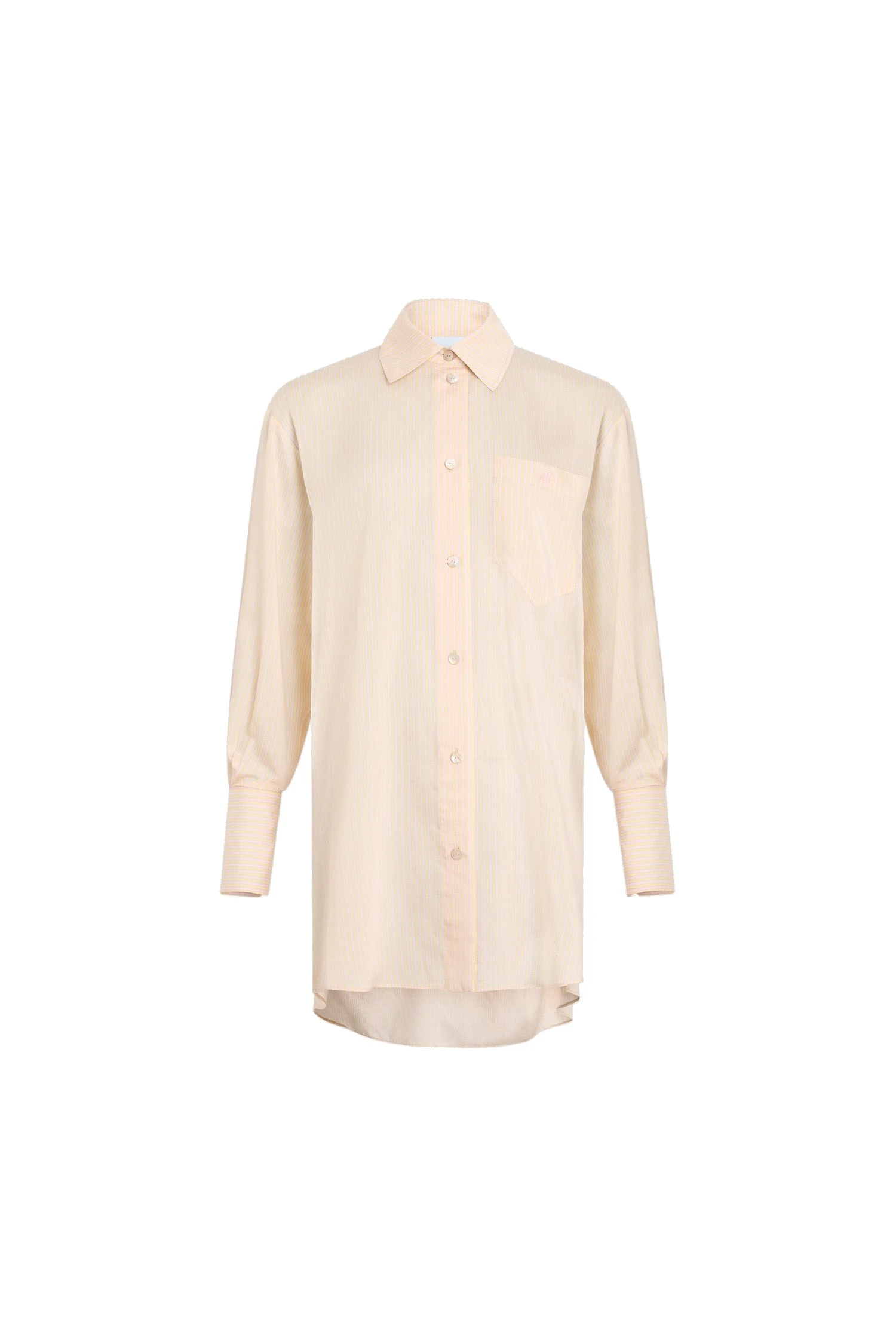 Patou Oversized blended silk beach shirt | Coveti Patou Oversized blended silk beach shirt in Shell Beach Stripes