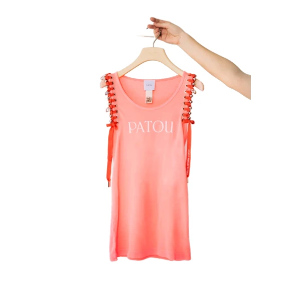 Patou Patou Upcycling tank top in Coral organic cotton