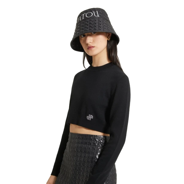 Patou bucket hat in Black Ski Slope eco-friendly quilted nylon - Image 4
